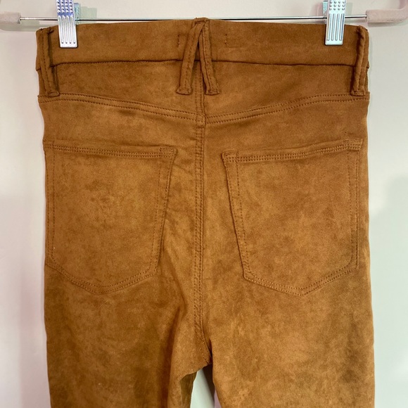 Good American Faux Suede Pants Brown High Rise 28 - Picture 3 of 5